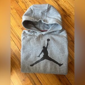 Jordan Gray Hoodie with Iconic Black Logo